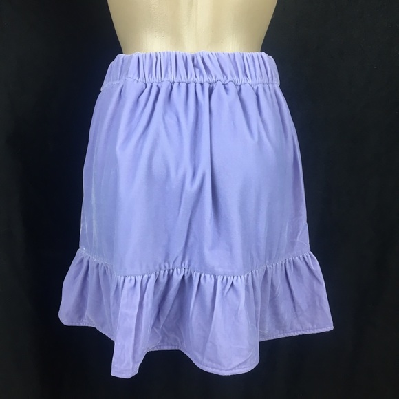 J Crew Velvet Purple Lavender Peplum  Micro Mini Skirt NEW - Picture 3 of 8